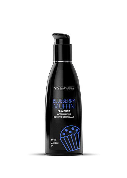 Wicked Aqua Blueberry Muffin - Blueberry Muffin Flavoured Water Based Lubricant - 60 ml (2 oz) Bottle