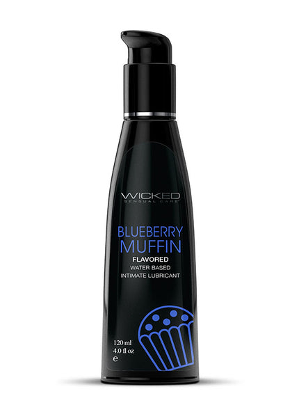 Wicked Aqua Blueberry Muffin - Blueberry Muffin Flavoured Water Based Lubricant - 120 ml (4 oz) Bottle