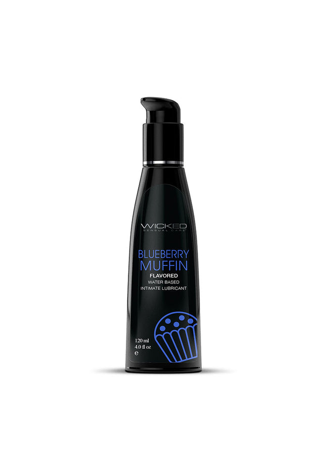 Wicked Aqua Blueberry Muffin - Blueberry Muffin Flavoured Water Based Lubricant - 120 ml (4 oz) Bottle
