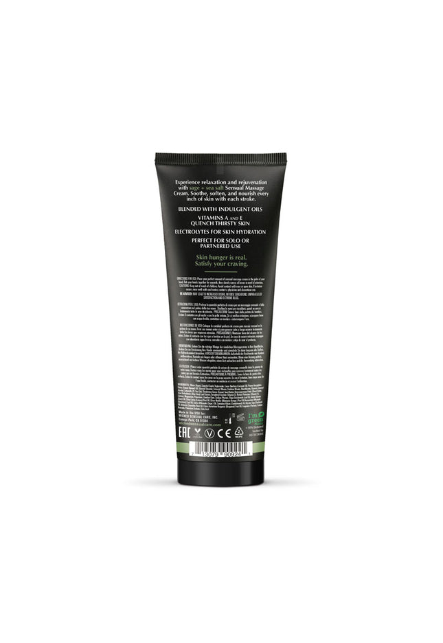 Wicked SAGE + SEA SALT Sensual Massage Cream - Scented Massage Cream - 120 ml Tube