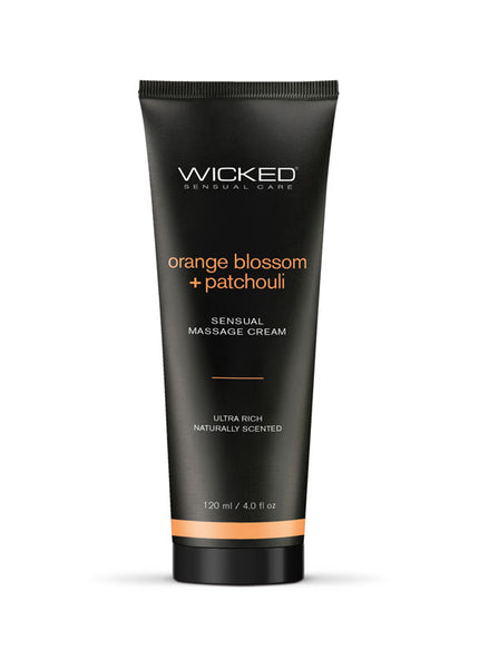Wicked ORANGE BLOSSOM + PATCHOULI Sensual Massage Cream - Scented Massage Cream - 120 ml Tube