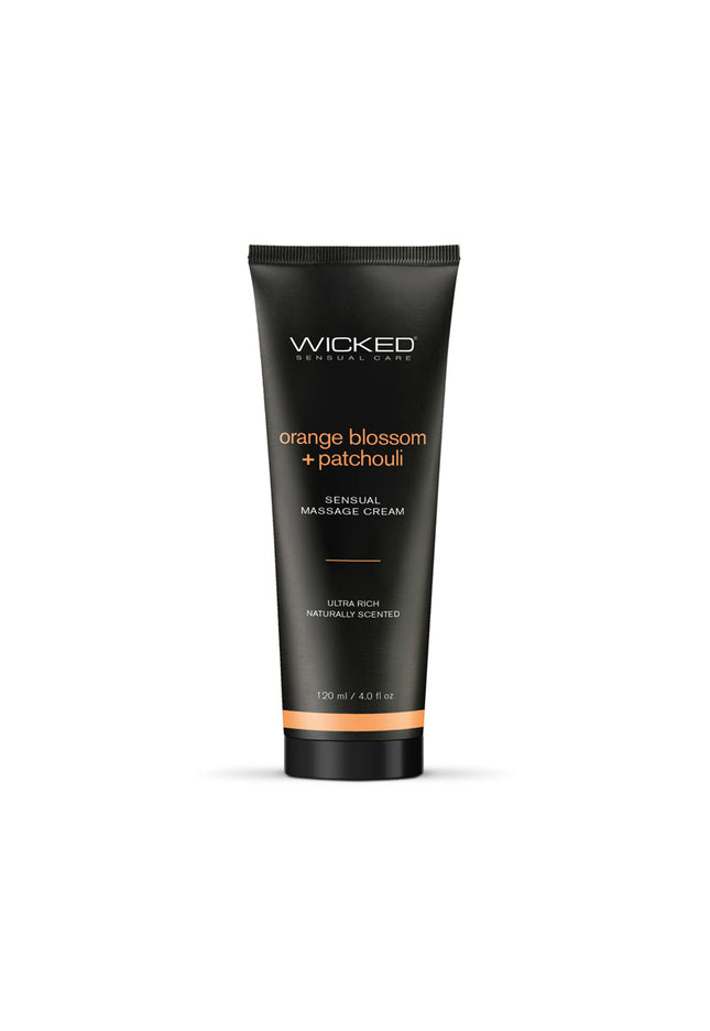 Wicked ORANGE BLOSSOM + PATCHOULI Sensual Massage Cream - Scented Massage Cream - 120 ml Tube