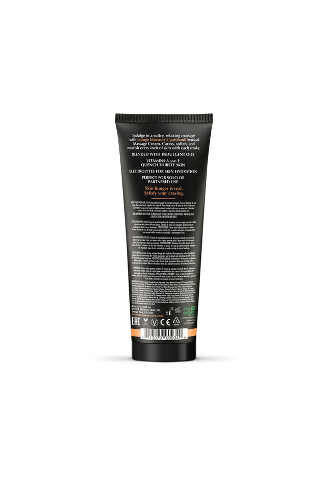 Wicked ORANGE BLOSSOM + PATCHOULI Sensual Massage Cream - Scented Massage Cream - 120 ml Tube