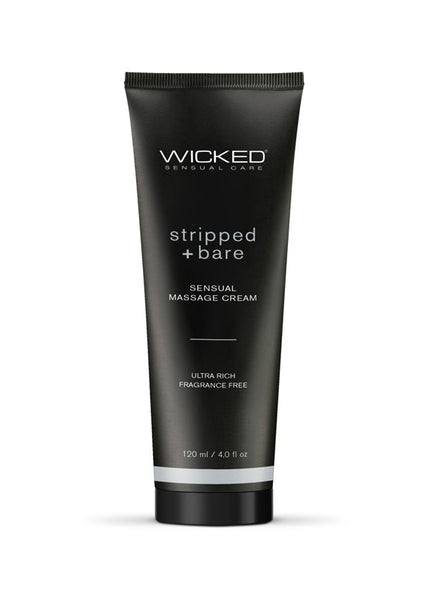 Wicked STRIPPED + BARE Sensual Massage Cream - Unscented Massage Cream - 120 ml Tube