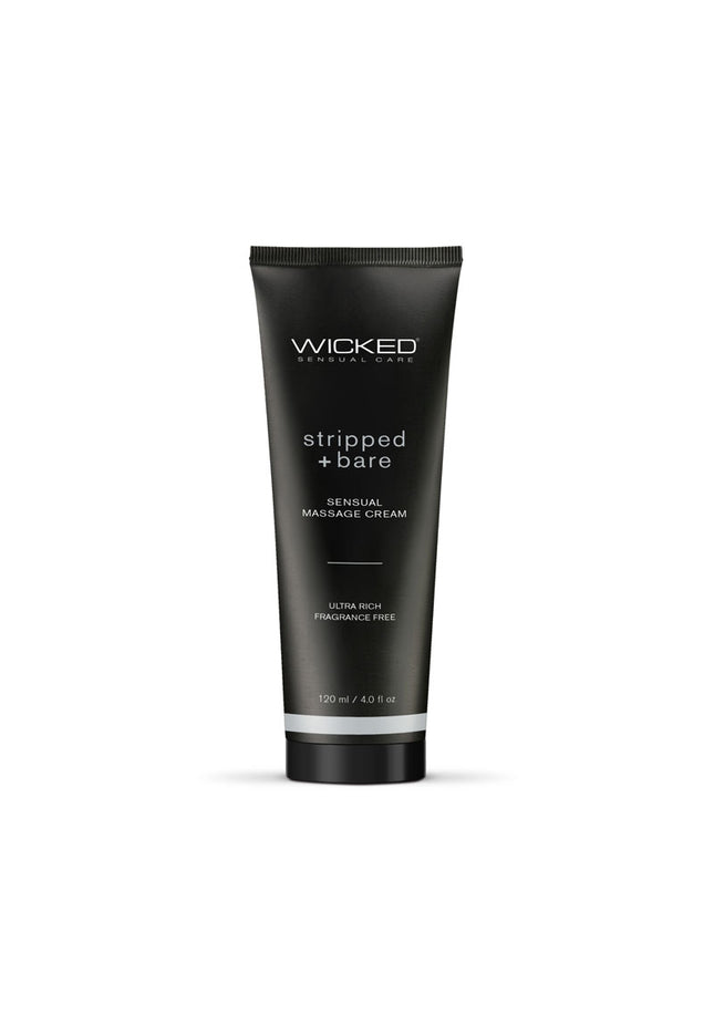 Wicked STRIPPED + BARE Sensual Massage Cream - Unscented Massage Cream - 120 ml Tube