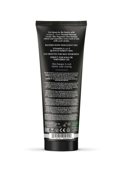 Wicked STRIPPED + BARE Sensual Massage Cream - Unscented Massage Cream - 120 ml Tube