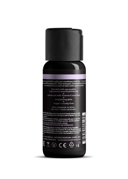 Wicked Sensual Massage Oil - Lavender + Rosemary - Lavender and Rosemary Scented Massage Oil - 120 ml Tube