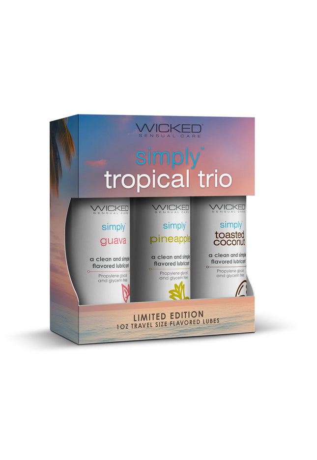 Wicked Simply Tropical Trio - Flavoured Water Based Lubricants - Set of 3 x 30 ml Bottles