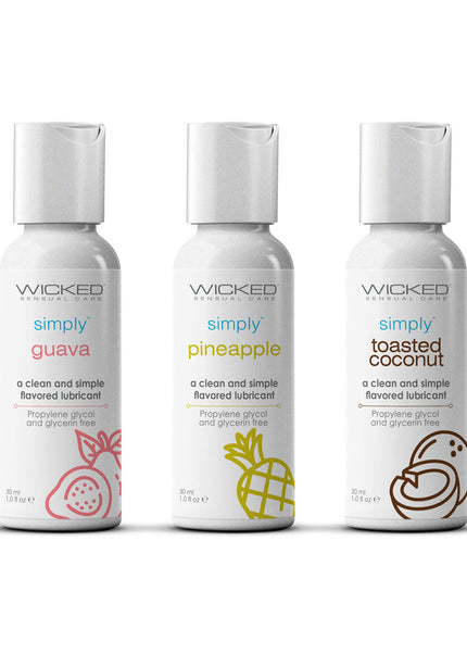 Wicked Simply Tropical Trio - Flavoured Water Based Lubricants - Set of 3 x 30 ml Bottles