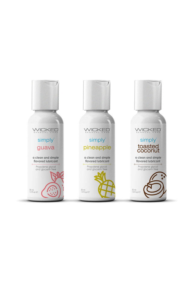 Wicked Simply Tropical Trio - Flavoured Water Based Lubricants - Set of 3 x 30 ml Bottles