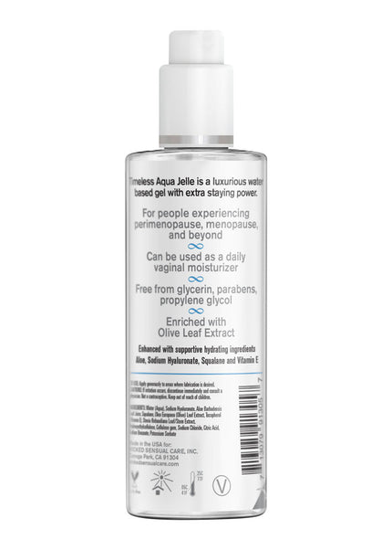 Wicked Simply Timeless Aqua Jelle - Water Based Anal Lubricant - 120 ml (4 oz) Bottle