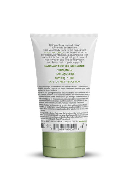 Wicked Simply Natural - Water Based Lubricant - 120 ml (4 oz) Bottle