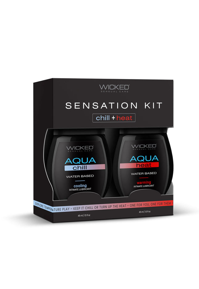 Wicked Sensation Kit - Warming & Cooling Water Based Lubricants - 2 Pack of 120 ml Bottles