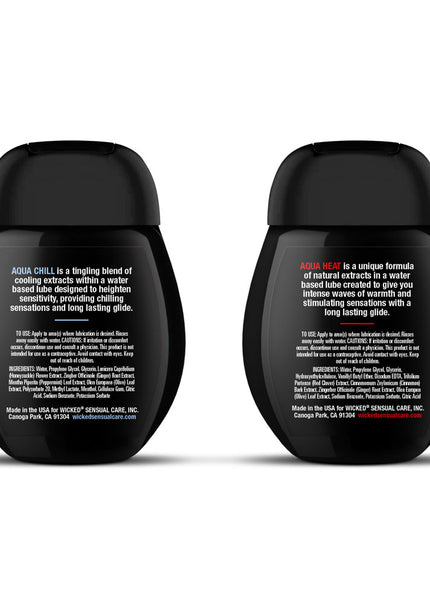 Wicked Sensation Kit - Warming & Cooling Water Based Lubricants - 2 Pack of 120 ml Bottles