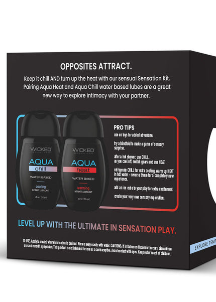 Wicked Sensation Kit - Warming & Cooling Water Based Lubricants - 2 Pack of 120 ml Bottles