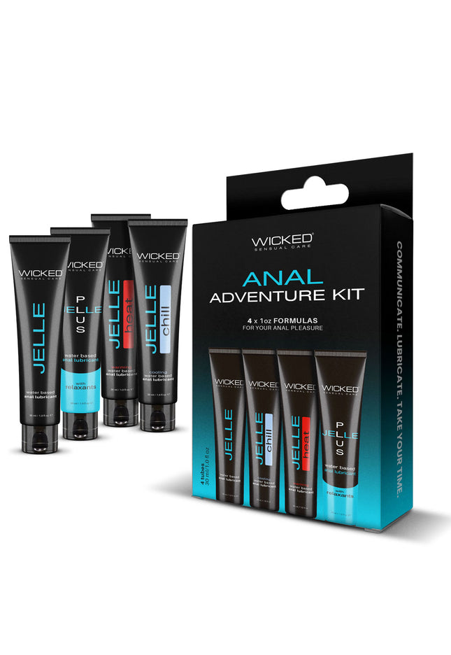Wicked ANAL ADVENTURE KIT - Mixed Jelle Anal Lubricants 30 ml Bottles - 4 Pack