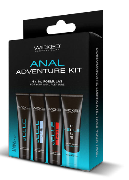 Wicked ANAL ADVENTURE KIT - Mixed Jelle Anal Lubricants 30 ml Bottles - 4 Pack