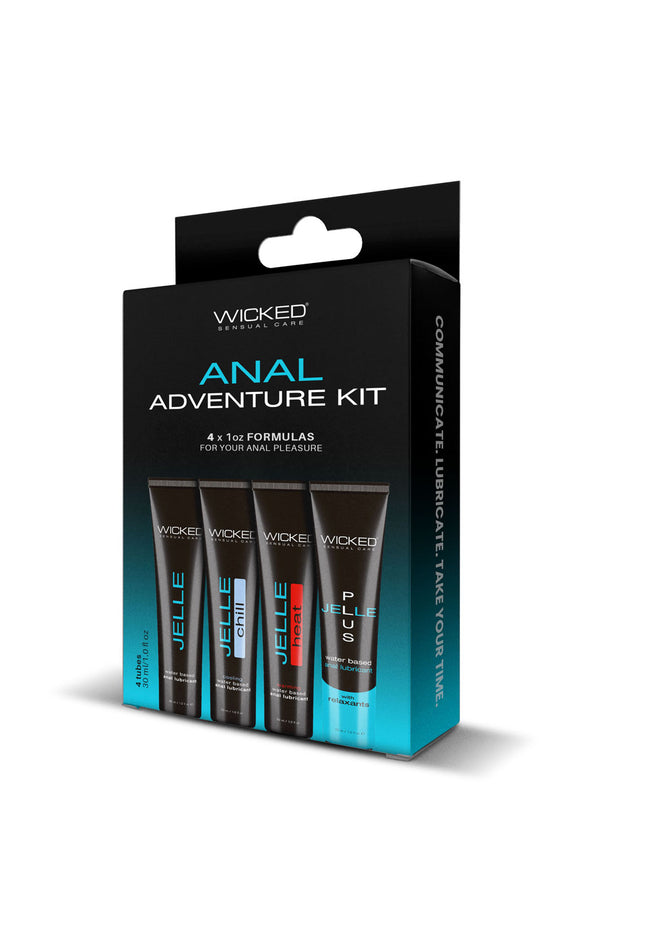 Wicked ANAL ADVENTURE KIT - Mixed Jelle Anal Lubricants 30 ml Bottles - 4 Pack