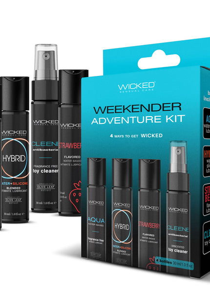Wicked WEEKENDER ADVENTURE KIT - Mixed Lubricants & Cleaner 30 ml Bottles - 4 Pack