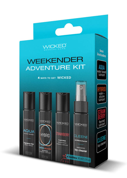 Wicked WEEKENDER ADVENTURE KIT - Mixed Lubricants & Cleaner 30 ml Bottles - 4 Pack