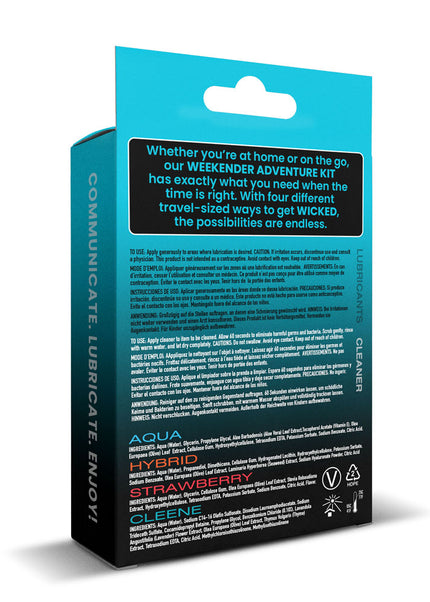 Wicked WEEKENDER ADVENTURE KIT - Mixed Lubricants & Cleaner 30 ml Bottles - 4 Pack