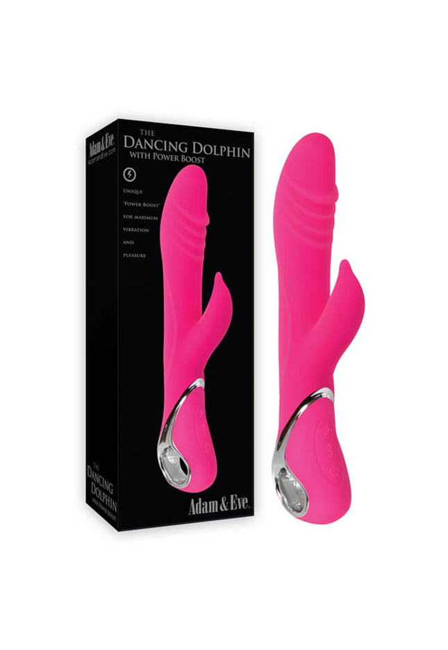 Adam & Eve The Dancing Dolphin - Pink 22.9 cm (9'') USB Rechargeable Dolphin Vibrator with Power Boost