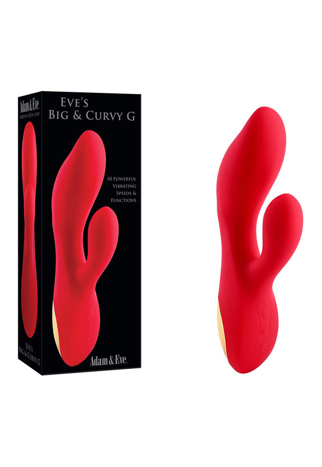 Adam & Eve EVE'S BIG AND CURVY G - Red 19.8 cm USB Rechargeable Rabbit Vibrator