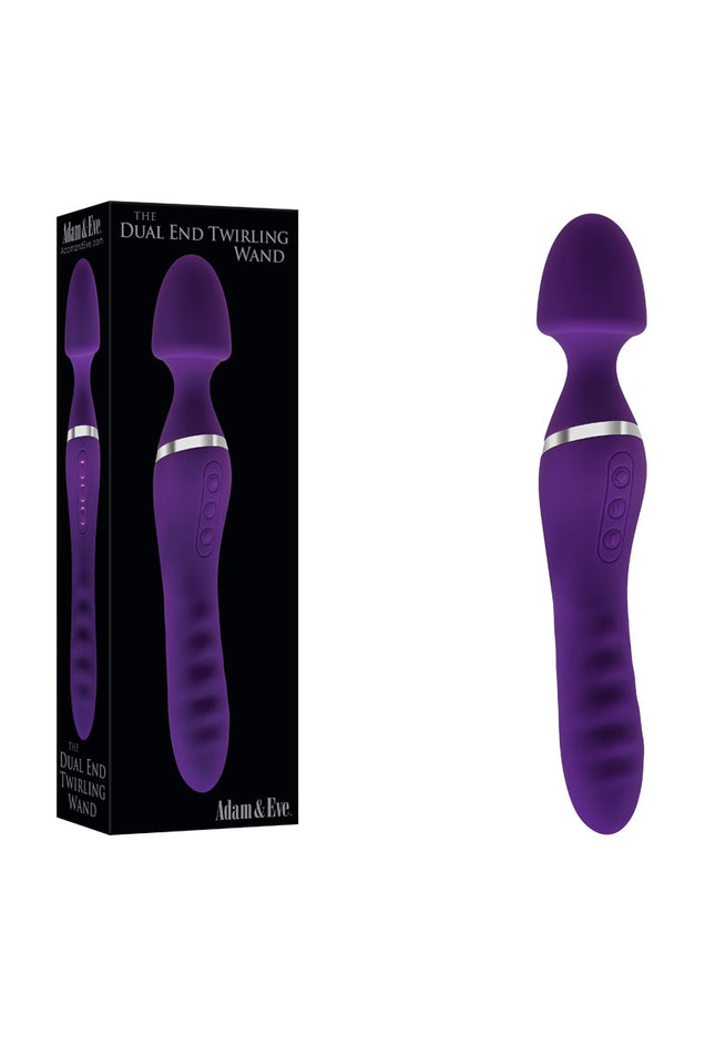 Adam & Eve THE DUAL END TWIRLING WAND - Purple 25 cm USB Rechargeable Massager Wand