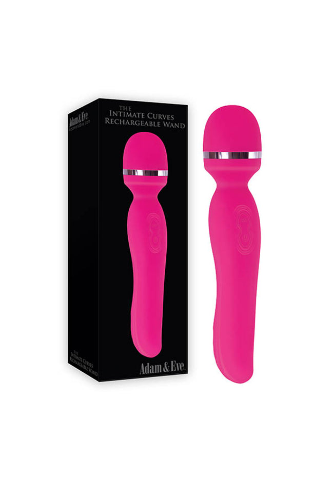 Adam & Eve Intimate Curves Rechargeable Wand - Pink 19.7 cm (7.75'') USB Rechargeable Massage Wand