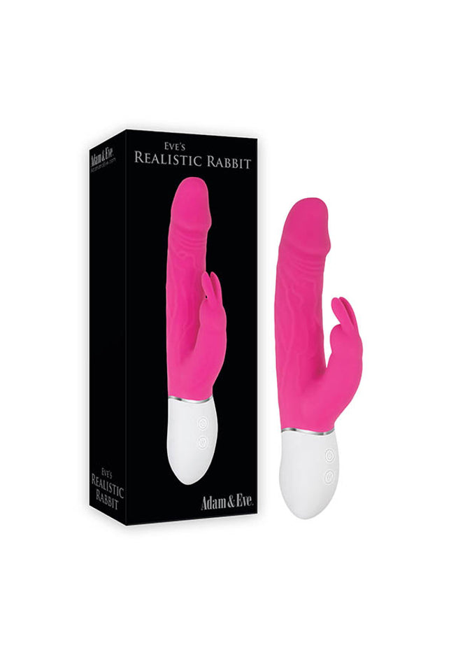 Adam & Eve Eve's Realistic Rabbit - Pink 21.6 cm USB Rechargeable Rabbit Vibrator