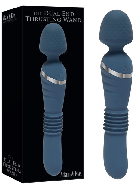 Adam & Eve The Dual End Thrusting Wand - Blue 23.8 cm Massager Wand & Thrusting Vibrator