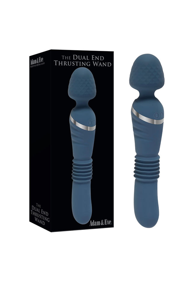 Adam & Eve The Dual End Thrusting Wand - Blue 23.8 cm Massager Wand & Thrusting Vibrator