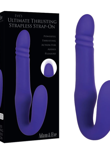 Adam & Eve EVE'S ULTIMATE THRUSTING STRAPLESS STRAP-ON - Purple 24.8 cm USB Rechargeable Strapless Strap-On