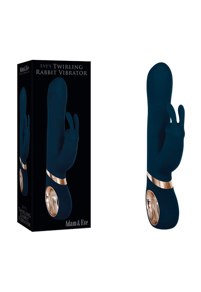 Adam & Eve Twirling Rabbit Vibrator - Blue 22.9 cm USB Rechargeable Rabbit Vibrator