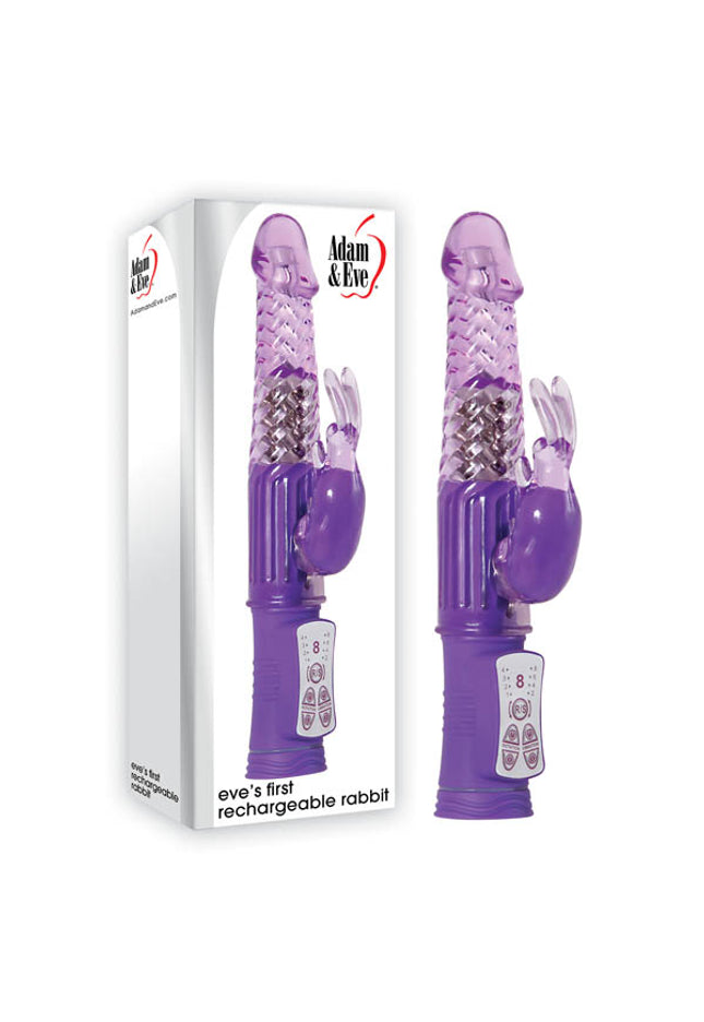 Adam & Eve Eve's First Rechargeable Rabbit - Purple 22.9 cm (9'') USB Rechargeable Rabbit Vibrator