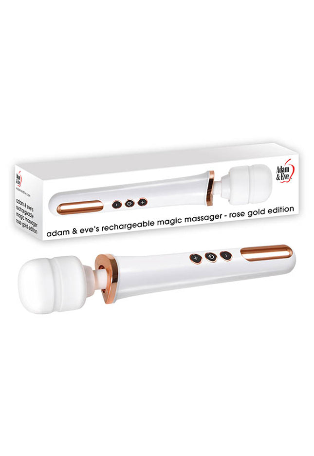 Adam & Eve Rechargeable Magic Massager - Rose Gold/White 33 cm USB Rechargeable Massager Wand