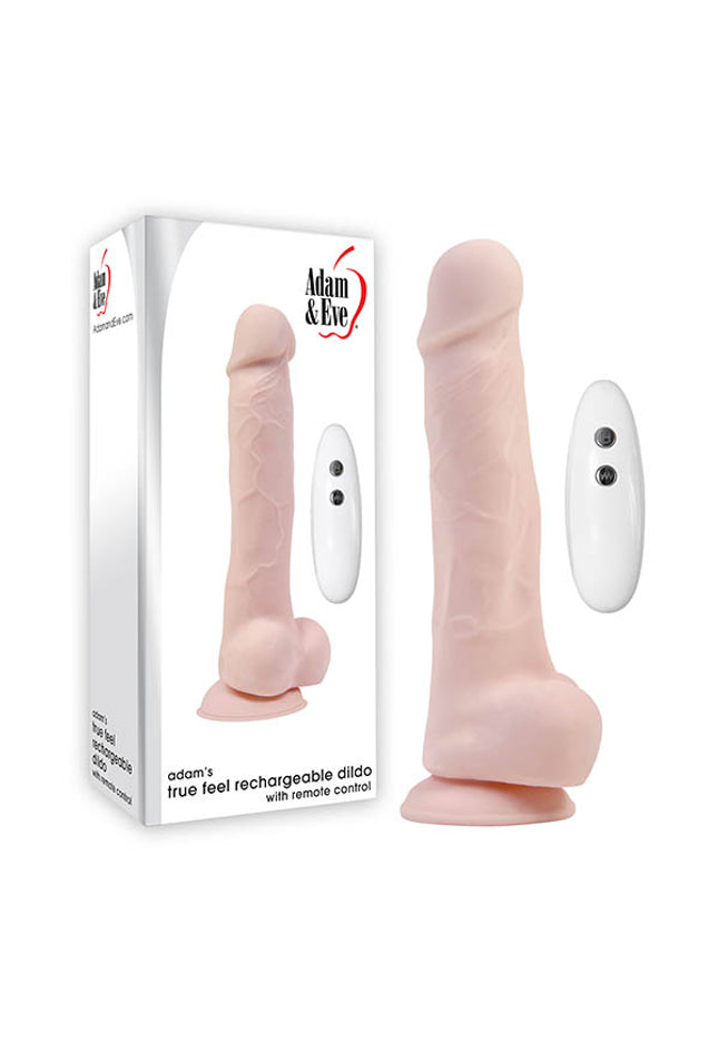 Adam & Eve Adam's True Feel Rechargeable Dildo - Flesh 17.8 cm (7'') USB Rechargeable Vibrating Dong