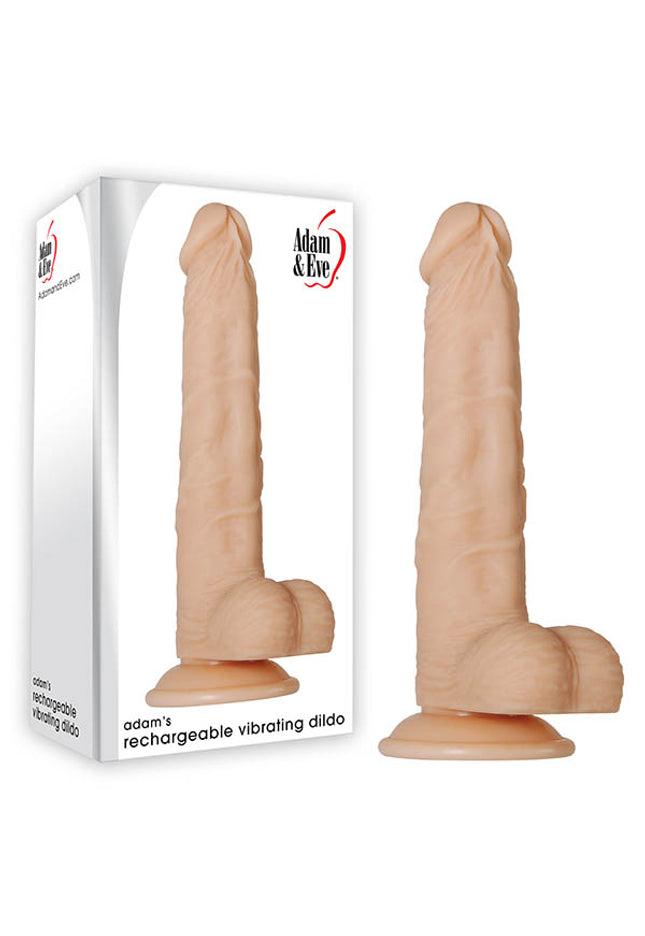 Adam & Eve Adam's Rechargeable Vibrating Dildo - Flesh 23 cm (9'') USB Rechargeable Vibrating Dong