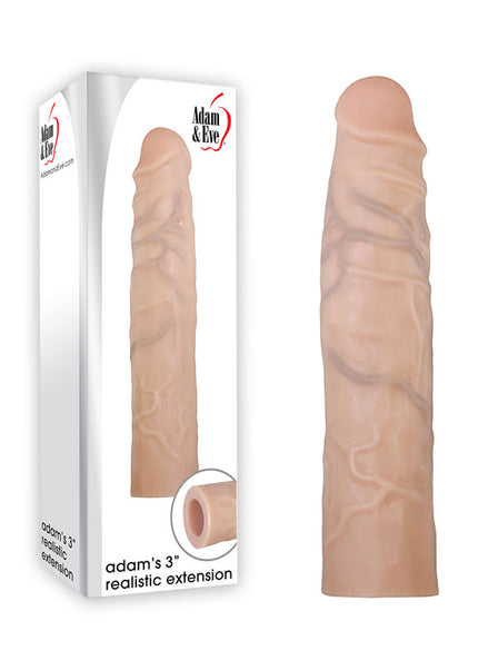 Adam & Eve Adam's 3'' Realistic Extension - Flesh 7.6 cm Penis Extension Sleeve