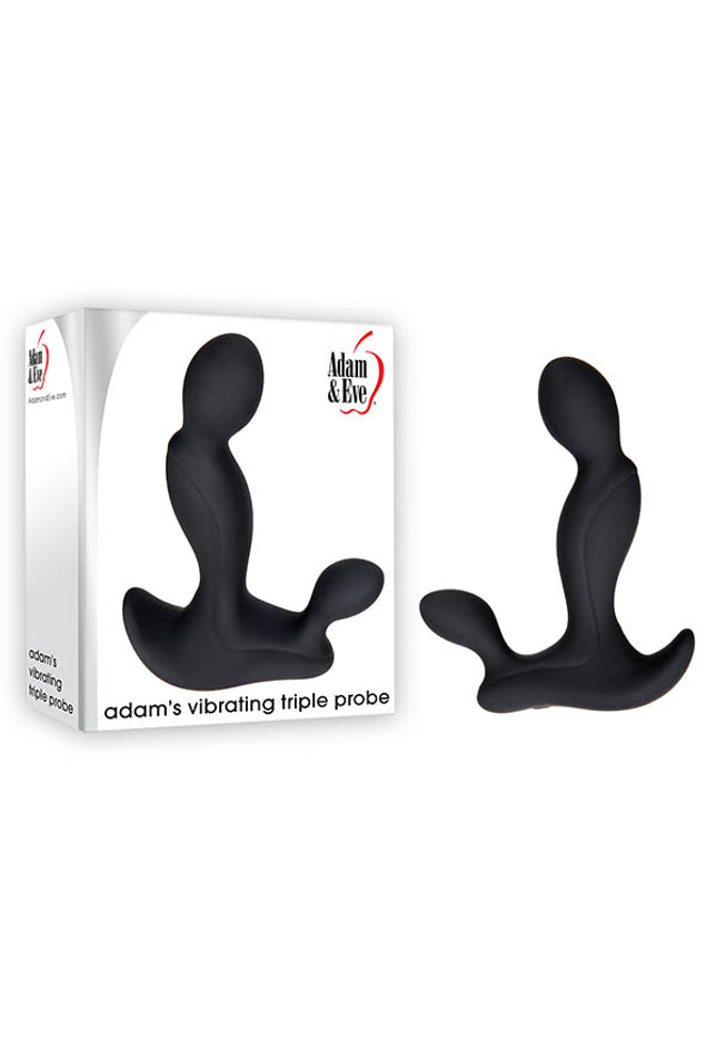 Adam & Eve Adam's Vibrating Triple Probe - Black USB Rechargeable Prostate Massager