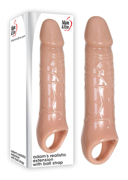 Adam & Eve Realistic Extension with Ball Strap - Flesh Extender Sleeve