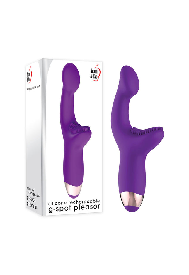 Adam & Eve Silicone Rechargeable G-Spot Pleaser - Purple 19 cm USB Rechargeable Vibrator