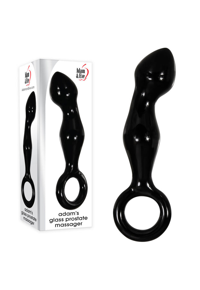 Adam & Eve ADAMS GLASS PROSTATE MASSAGER - Black Glass 16.6 cm Prostate Massager