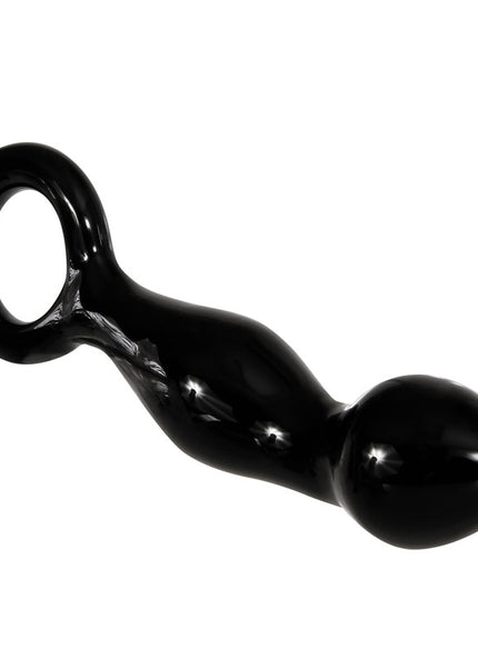 Adam & Eve ADAMS GLASS PROSTATE MASSAGER - Black Glass 16.6 cm Prostate Massager