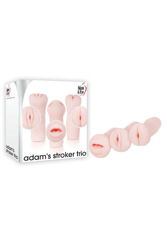 Adam & Eve Adam's Stroker Trio - Flesh Mini Strokers - Set of 3