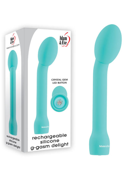 Adam & Eve RECHARGEABLE SILICONE G-GASM DELIGHT - Teal 17.8 cm USB Rechargeable Vibrator