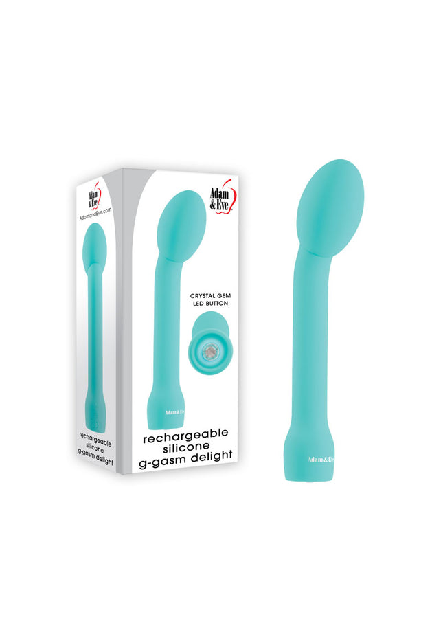 Adam & Eve RECHARGEABLE SILICONE G-GASM DELIGHT - Teal 17.8 cm USB Rechargeable Vibrator