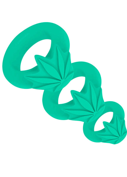 Maia HAZEY - Green Pot Leaf Cock Rings - Set of 3