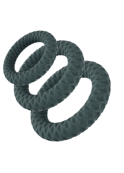 Maia ONYX - Grey Cock Ring Set - Set of 3 Sizes