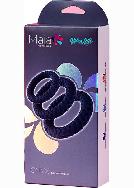 Maia ONYX - Grey Cock Ring Set - Set of 3 Sizes